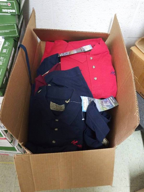lot 5687 image: Box of new polo shirts