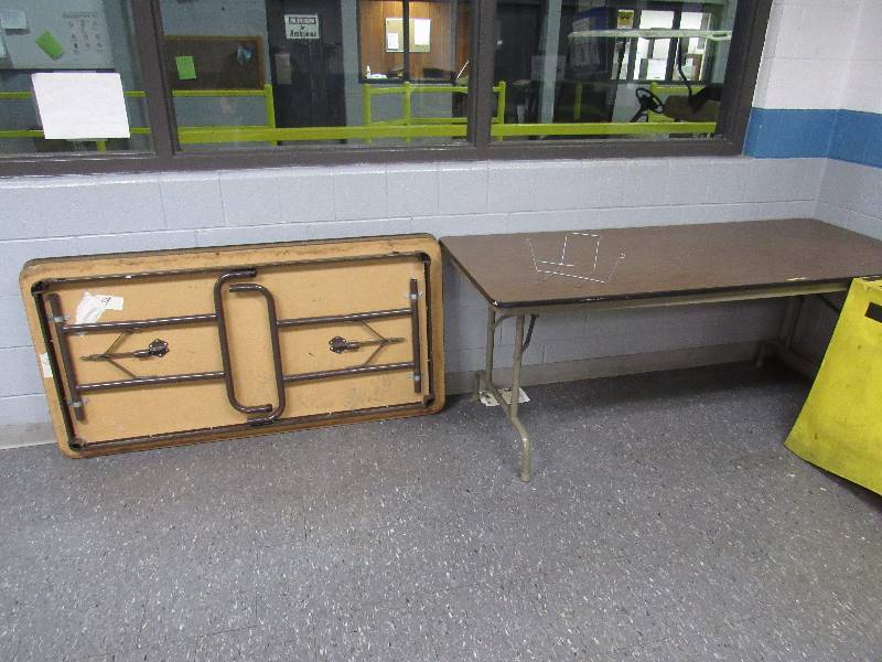 lot 1336 image: Pair Of Folding Laminate Top Tables