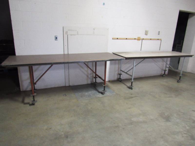 lot 5776 image: Pair Of Heavy Base Laminate Top Tables