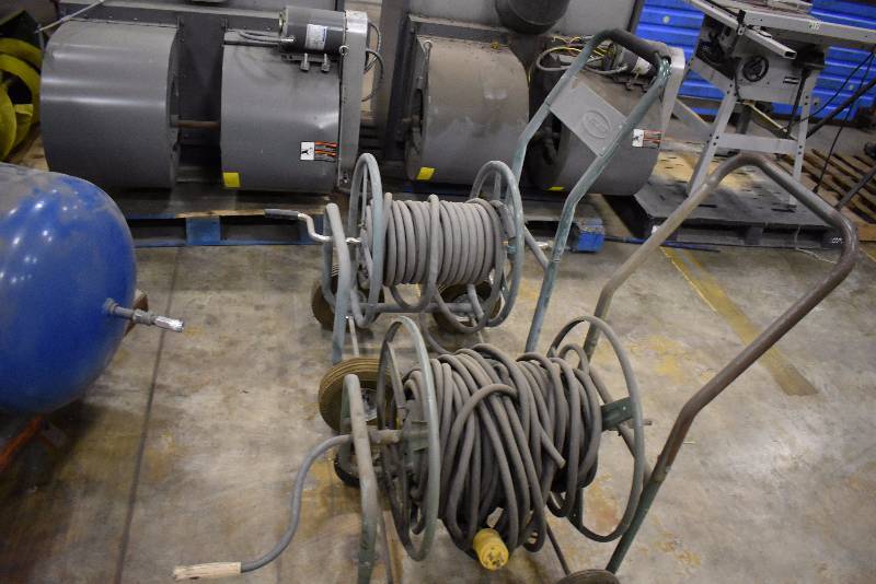 lot 1461 image: Pair Of Metal Framed Hose Reels