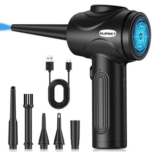 lot 30612 image: Compressed Air Duster for Computers, 3 Power Speeds Air Blower with LED Light Electric Air Duster for Laptop Keyboard Car