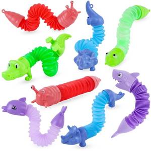 lot 30626 image: Shindel 8PCS Pop Tubes, Stress Relief Pop Tubes Mini Sensory Fidget Toys Dinosaurs Dolphins for Autism Kids Stocking Stuffers Classroom Treasure Box Prizes Goodie Bag Stuffers