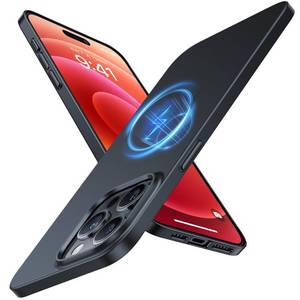 lot 30630 image: TORRAS Magnetic Slim-Fit for iPhone 15 Pro Max Case, Ultra-Thin 15 ProMax Phone Case Compatible with MagSafe, Lightweight Anti-Scratch Matte Hard iPhone 15 ProMax Case 6.7 inch OriginFit, Black