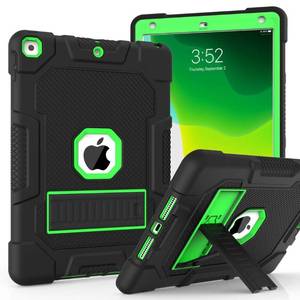 lot 30637 image: TIMISM iPad 9th Generation Case, iPad 8th7th Generation Case, iPad 10.2 202120202019 Case with Kickstand, Heavy Duty Shockproof Hard Hybrid Three Layer Protective Cover, BlackGreen