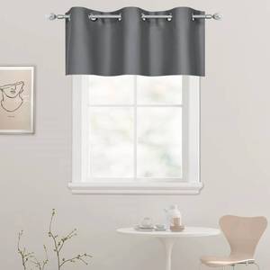 lot 30645 image: DECOVSUN Dark Grey Valance for Bedroom Solid Grommet Top Blackout Thermal Insulated Curtain Valance Window Treatment for Living Room Short Straight Drape Valance for BasementLoft 42 X18 1 Panel Gray