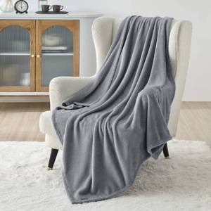 lot 30650 image: Bedsure Grey Fleece Blanket 50x70 Blanket - 300GSM Soft Lightweight Plush Cozy Blankets for Bed, Sofa, Couch, Travel, Camping