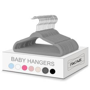 lot 30655 image: BAGAIL Kids Velvet Hangers 11 Inches Childrens Clothes Hangers Non-Slip Baby Hangers for InfantToddler (Grey,50pack)