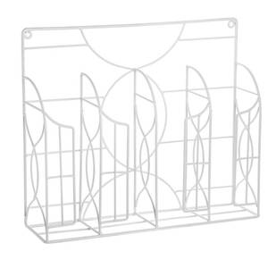 lot 30656 image: SOUJOY Wrap Organizer Rack, Cabinet Door Aluminum Foil Wall Holder, Wall Door Mount 4-Compartment Pantry Caddy Plastic Wrap Rack for Silver Foil, Wax Paper, Sandwich Bags