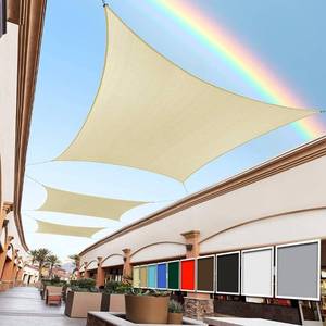 lot 30672 image: Royal Shade 8 x 10 Cream Rectangle Sun Shade Sail Canopy Outdoor Patio Fabric Screen Awning RTAPR0810 - UPF50 95% UV Blockage, Heavy Duty, Water & Air Permeable (We Make Custom Size)
