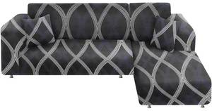 lot 30679 image: NAISI Couch Cover L Shape 2 Pieces Sofa Cover Soft Stretch Slipcovers with 2pcs Pillowcases Furniture Protector Sectional Couch Covers 3 Seater  3 Seater(Light Greyline)