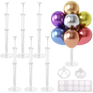 lot 30683 image: RUBFAC 6 Sets of Balloon Stand Kits, Upgraded 28 Height Clear Table Balloon Centerpiece Stand for Table Floor Birthday Party Wedding Festival Baby Shower Balloons Decorations