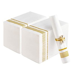 lot 30715 image: 200 Pack 3-ply Premium Quality Guest Towels - Soft, Absorbent Paper Napkins for Kitchen, Parties, Events