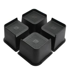 lot 30716 image: MYMULIKE Bed Risers 4 inch,6 inch, 8 inch, Oversized Furniture Risers, Support Up to 6000 Lbs, Lift 4 inch for Couch, Sofa, Table,Chair (Black 4 Pack, 4 inch)