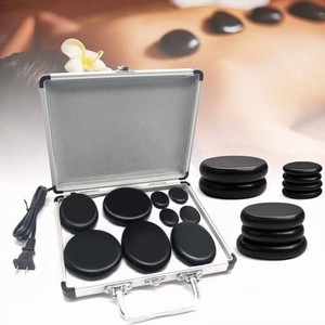lot 30720 image: TPbaeke Hot Stones for Massage with Warmer, 9Pcs Mini Massage Stones with Heater Kit for 4 Sizes, Hot Stone Massage for Professional or Home Spa Warming Relaxing Therapy Relief