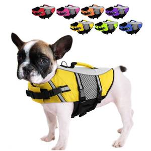 lot 30723 image: Queenmore Dog Life Jacket Swimming Vest Small Medium Dogs Neoprene Life Vest Lightweight Reflective Dog Lifesaver for Boating Kayaking Yellow,M