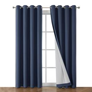 lot 30728 image: OWENIE Maya 100% Blackout Curtains 108 Inches Extra Long 2 Panels Set, Soft & Warm Total Darkness Drapes for Bedroom, Thermal Insulated Grommets Window Treatment for Living Room, 2 Pcs Total 104 Wide
