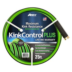 lot 30730 image: Kink Control Plus Water Hose 25ft - High Burst Strength and Superior Flexibility Garden Hoses, Outdoor Hose with Kink Resistance, Triple Frame Technology, Made in USA.