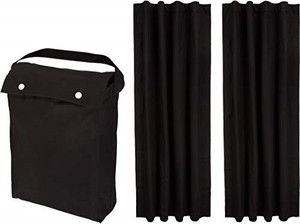 lot 30733 image: Amazon Basics Portable Window Blackout Curtain Shade with Suction Cups for Travel, 2-Pack, 78L x 50W, Black