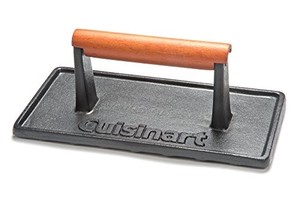 lot 30744 image: Cuisinart CGPR-221 Cast Iron Grill Press (Wood Handle), Weighs 2.1-pounds