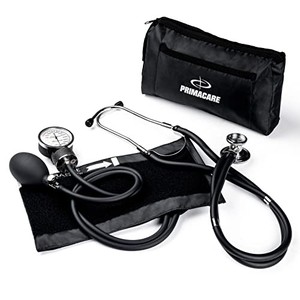 lot 30750 image: Primacare DS-9181-BK Professional Aneroid Sphygmomanometer and Sprague Rappaport Stethoscope, Manual Blood Pressure Kit with Cuff and Carrying Case, Black