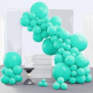 lot 30751 image: PartyWoo Teal Balloons, 140 pcs Teal Blue Balloons Different Sizes Pack of 18 Inch 12 Inch 10 Inch 5 Inch Turquoise Balloons for Balloon Garland or Balloon Arch as Birthday Party Decorations, Teal-Y69