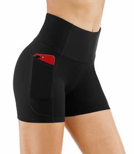 lot 30752 image: THE GYM PEOPLE High Waist Yoga Shorts for Women Tummy Control Fitness Athletic Workout Running Shorts with Deep Pockets (X-Large, Black)
