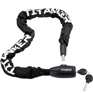 lot 30761 image: Titanker Bike Chain Lock, Security Anti-Theft Chain Lock for Motorcycle, Bicycle, Door, Gate, Fence, Grill (6mm, 8mm, 10mm Thick Chain) (Black-8mm Chain)