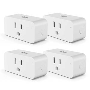 lot 30789 image: KMC Smart Plug Slim 4-Pack, Low-Profile Wi-Fi Outlet for Smart Home, Remote Control Lights and Devices from Anywhere, No Hub Required, ETL Certified, Compatible with Alexa and Google Home, White