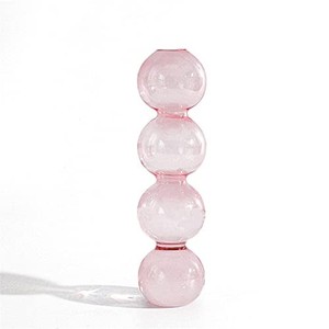 lot 30790 image: JSPYFITS Four-Ball Hydroponic Flower Vase, Four Balls 9Tall Transparent Plant Glass Pots, Suitable WeddingsPartyEventsDecorating Home Office or DinningLiving Room(Pink)