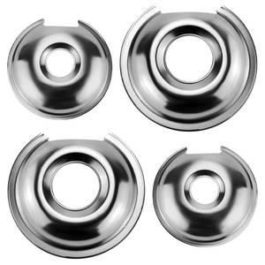 lot 30796 image: puxyblue 715877 and 715878 Chrome Drip Pan Sets Replace For Jenn-Air Range Cooktop (2  6 bowls and 2  8 bowls)