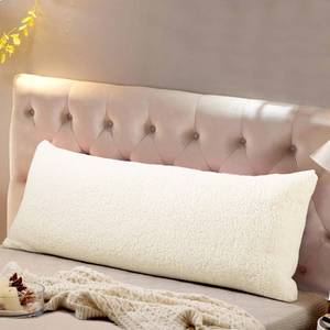 lot 30797 image: Reafort Ultra Soft Sherpa Body Pillow CoverCase with Zipper Closure 21x54 (21x54 Body Pillow Cover, Cream)
