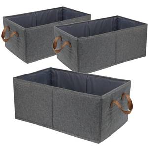 lot 30819 image: Pack of 3 Large Capacity Storage Bins Closet Organizer System, Sturdy Foldable Storage Boxes for Organizing Clothing, Sheets, Toys, Books - Shelf Organizer Shelves Basket Storage Bin