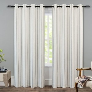 lot 30825 image: DriftAway Farmhouse Linen Blend Blackout Curtains 52 Width x 84 Length - Grey