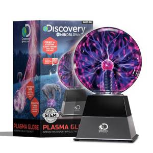 lot 30826 image: Discovery Kids Plasma Globe Lamp with Touch and Sound Sensitive Lightning, Tesla Coil, AC Adapter - For Kids Room and Desk, Black