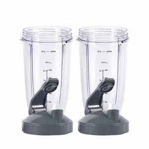 lot 30832 image: Blender Cups for Nutribullet Blender, 32OZ Cup with Flip Top To Go Lid Compatible with Nutribullet 600W 900W Blenders, Blender Replacement Parts 2 Pcs