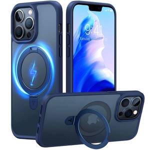lot 30848 image: TORRAS UPRO Ostand Magnetic for iPhone 13 Pro Max Case Compatible with Magsafe with Stand, 10ft Military Drop Protection Shockproof Translucent Back Slim Protective Phone Case, Blue