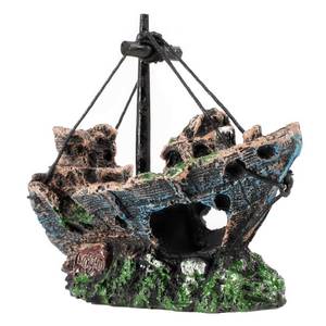 lot 30854 image: Raeasily Fish Tank Decoration - Aquarium Accessories,Shipwreck Decor,Resin Material Sunken Ship Decorations for Fish Favors, Multi, 10 x 10