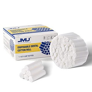 lot 30860 image: Nosebleed Plugs, JMU Dental Cotton Rolls for Mouth 50 Pcs, Medium, 1.5