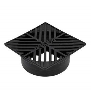 lot 30862 image: NDS 8, 4.5-Inch Square Grate, Connects to 4-Inch Drain Pipes and Fittings, for Small Lawns, Landscaping and Patios, Plastic, Black