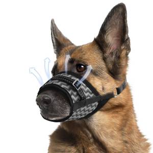 lot 30871 image: PAWFUN Dog Muzzle, Soft Pet Muzzle for Large Dogs Anti Biting Barking Chewing, Breathable No Bark Dog Muzzles with Reflective & Adjustable Strap Suitable for Small Medium Large Sized Dog