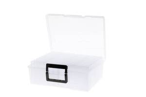 lot 30883 image: UP ARESI Photo Storage Box 5 x 7, 18 Inner Extra Large Photo Case Photo Organizer Acid-Free Photo Boxes Storage, Plastic Craft Storage Box with lids for Pictures Stickers Stamps Seeds(Clear)