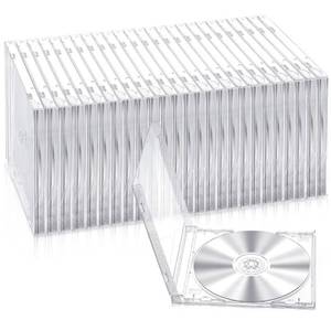 lot 30900 image: Kigley 25 Pcs CD Jewel Case Plastic CD Cases Clear DVD Case Single CD Cases for Standard CD DVD Cover for Protection Replacement(Clear, Standard)