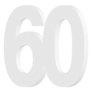 lot 30913 image: 60 Sign 60th Birthday Decorations 60th Anniversary Decor 60 Number Letter Sign White Birthday Party Decoration Cheer to 60 Years Old Birthday Centerpieces for 60th Table Top Decor Free Standing