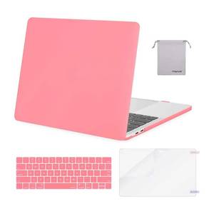 lot 30914 image: MOSISO Compatible with MacBook Pro 13 inch Case M2 2024, 2023, 2022-2016 A2338 M1 A2251 A2289 A2159 A1989 A1708 A1706, Plastic Hard Shell&Keyboard Cover&Screen Protector&Storage Bag, Cream Pink
