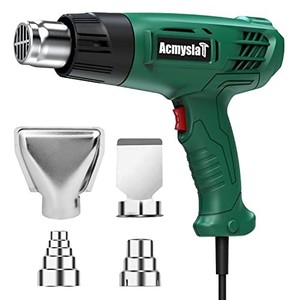 lot 30924 image: Heat Gun, 1800W Heavy Duty Hot Air Gun Kit Dual Temperature Settings 572 °F - 932°F&nbsp(300 °C - 500 °C), Overload Protection with 4 Nozzles for Crafts, Shrink WrappingTubing, Paint Removing, Epoxy Resin