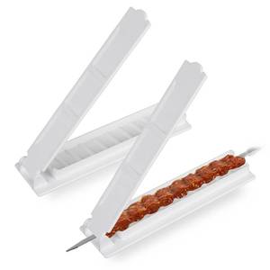 lot 30926 image: 2Pcs Upgraded Kebab Press Mold, Easy Kabab Maker Press, Thick Plastic Kabob Maker Machine, Manual Turkish Kabob Mould for Flat Skewers to Create Perfectly Shaped and Fast Kebabs