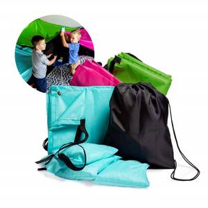 lot 30939 image: JumpOff Jo - Build Me Blanket Fort Set - Kids Play Tent & Fort Building Kit for Boys & Girls, 3 Ripstop Blankets, Beanbags, Drawstring Backpack, Indoor & Outdoor Fun, Playhouse & Sleepover Supplies