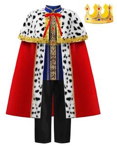 lot 30940 image: ReliBeauty Kids King Costume for Boys Girls with Robe and King Crown 11-12150