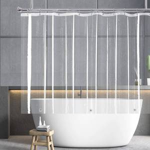 lot 30942 image: YISURE Clear Short Shower Curtain Liner 60 Inch Length, Peva Vinyl Waterproof Bathroom Short Shower Curtain Sets with 3 Heavy Magnets 70x60