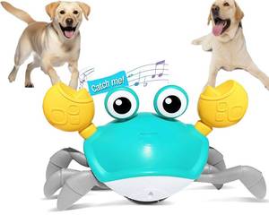 lot 30962 image: MINGKISI Interactive Dog Toys Crawling Crab,Escaping Crab Dog Toy with Obstacle Avoidance Sensor and Music Sounds & Lights,Moving Squeaky Dog Toys for Puppy Small Medium Dogs
